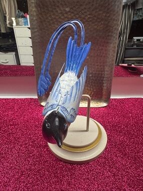 Ashland Blue and Black Hanging Bird Sculpture